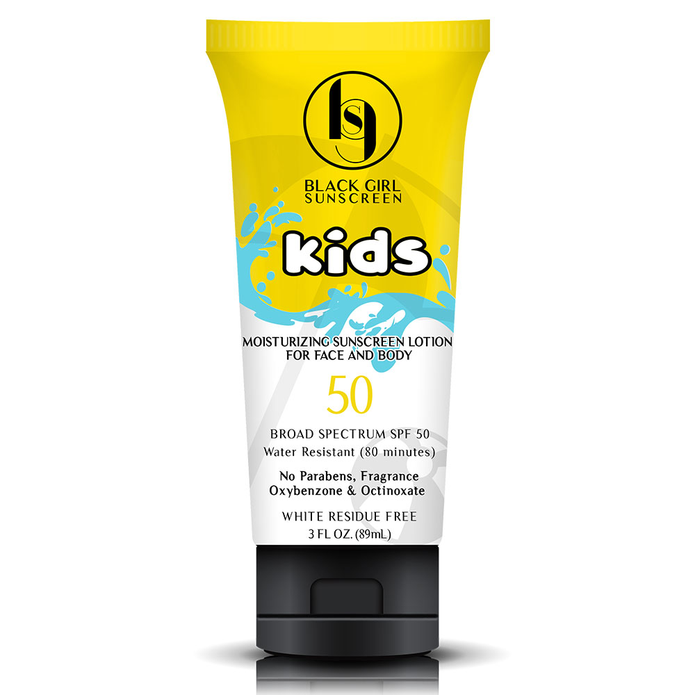 black girl sunscreen kids bottle